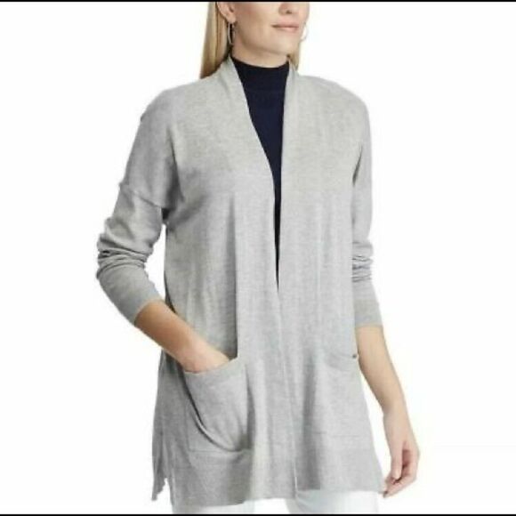 Chaps Relaxed Open Front Cardigan - Picture 6 of 6